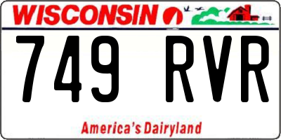 WI license plate 749RVR
