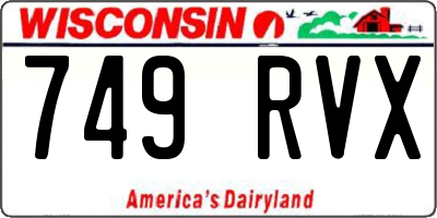 WI license plate 749RVX