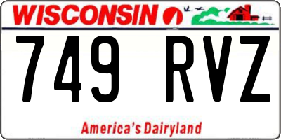 WI license plate 749RVZ