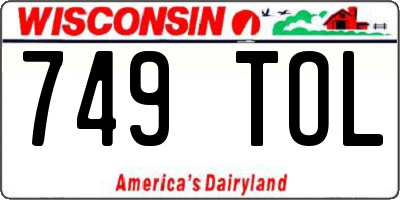 WI license plate 749TOL