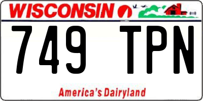 WI license plate 749TPN