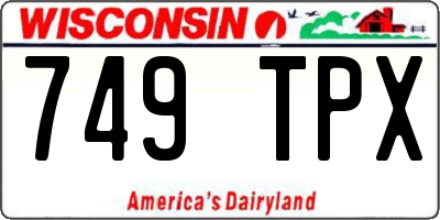 WI license plate 749TPX