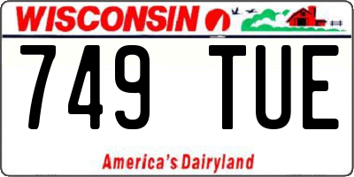 WI license plate 749TUE