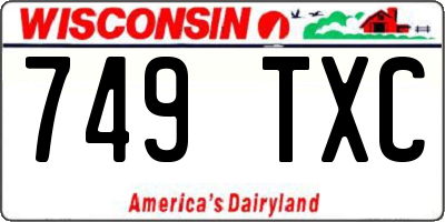 WI license plate 749TXC