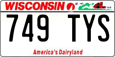 WI license plate 749TYS