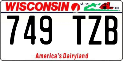 WI license plate 749TZB