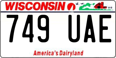 WI license plate 749UAE