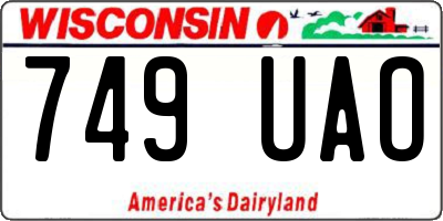 WI license plate 749UAO