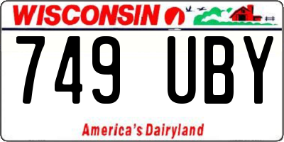 WI license plate 749UBY