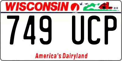 WI license plate 749UCP