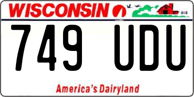 WI license plate 749UDU