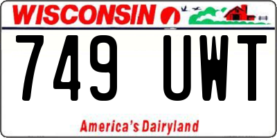 WI license plate 749UWT