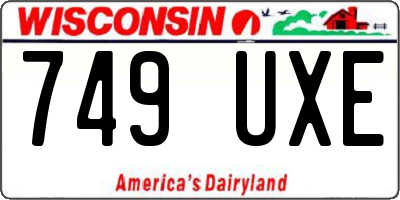 WI license plate 749UXE