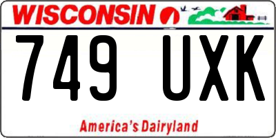 WI license plate 749UXK