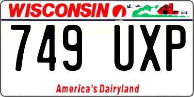WI license plate 749UXP