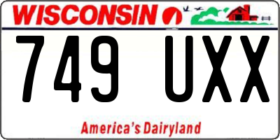 WI license plate 749UXX