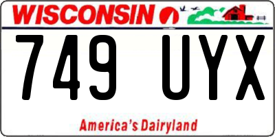 WI license plate 749UYX
