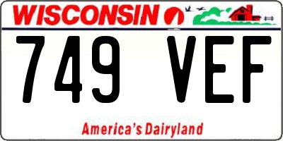 WI license plate 749VEF