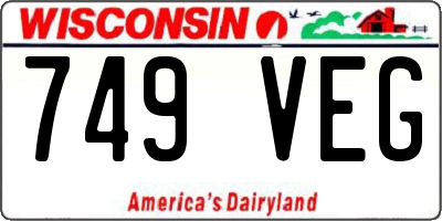 WI license plate 749VEG