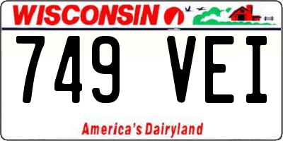 WI license plate 749VEI