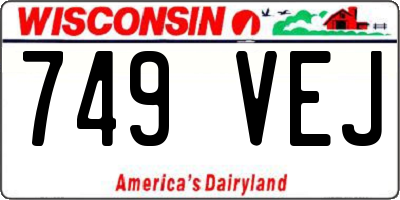 WI license plate 749VEJ