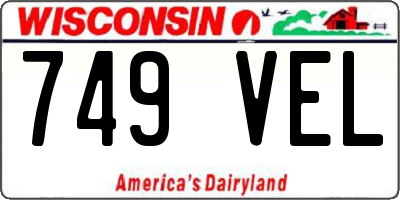 WI license plate 749VEL