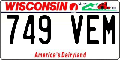 WI license plate 749VEM