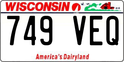 WI license plate 749VEQ