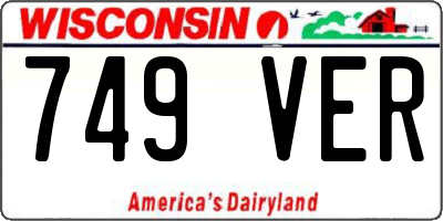 WI license plate 749VER