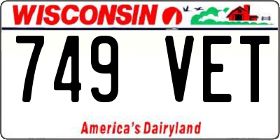 WI license plate 749VET