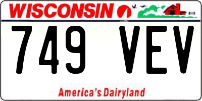 WI license plate 749VEV