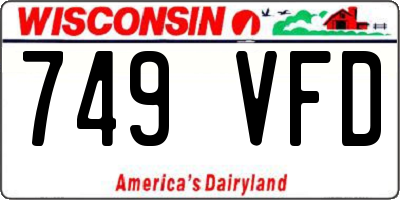 WI license plate 749VFD