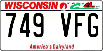 WI license plate 749VFG
