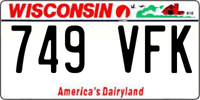 WI license plate 749VFK
