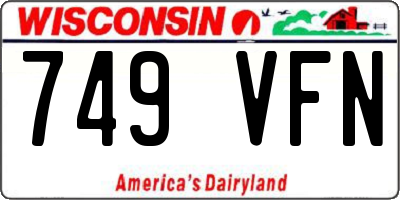WI license plate 749VFN
