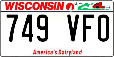 WI license plate 749VFO