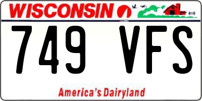 WI license plate 749VFS