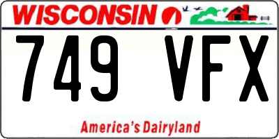 WI license plate 749VFX