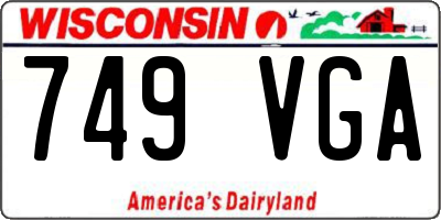 WI license plate 749VGA