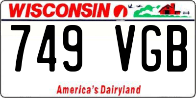 WI license plate 749VGB
