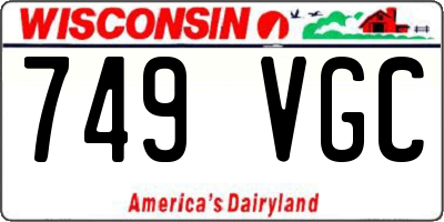 WI license plate 749VGC