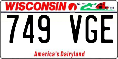 WI license plate 749VGE