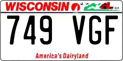 WI license plate 749VGF