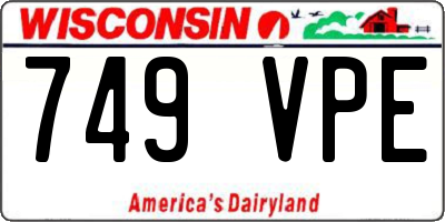 WI license plate 749VPE