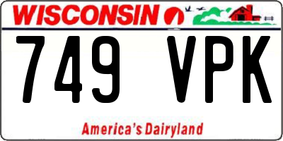 WI license plate 749VPK