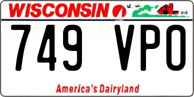WI license plate 749VPO