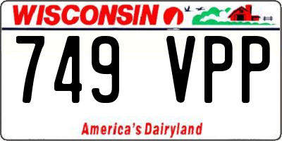 WI license plate 749VPP