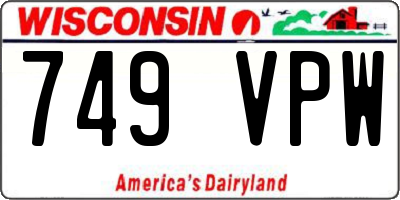 WI license plate 749VPW