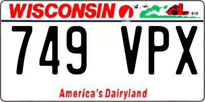 WI license plate 749VPX