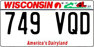 WI license plate 749VQD